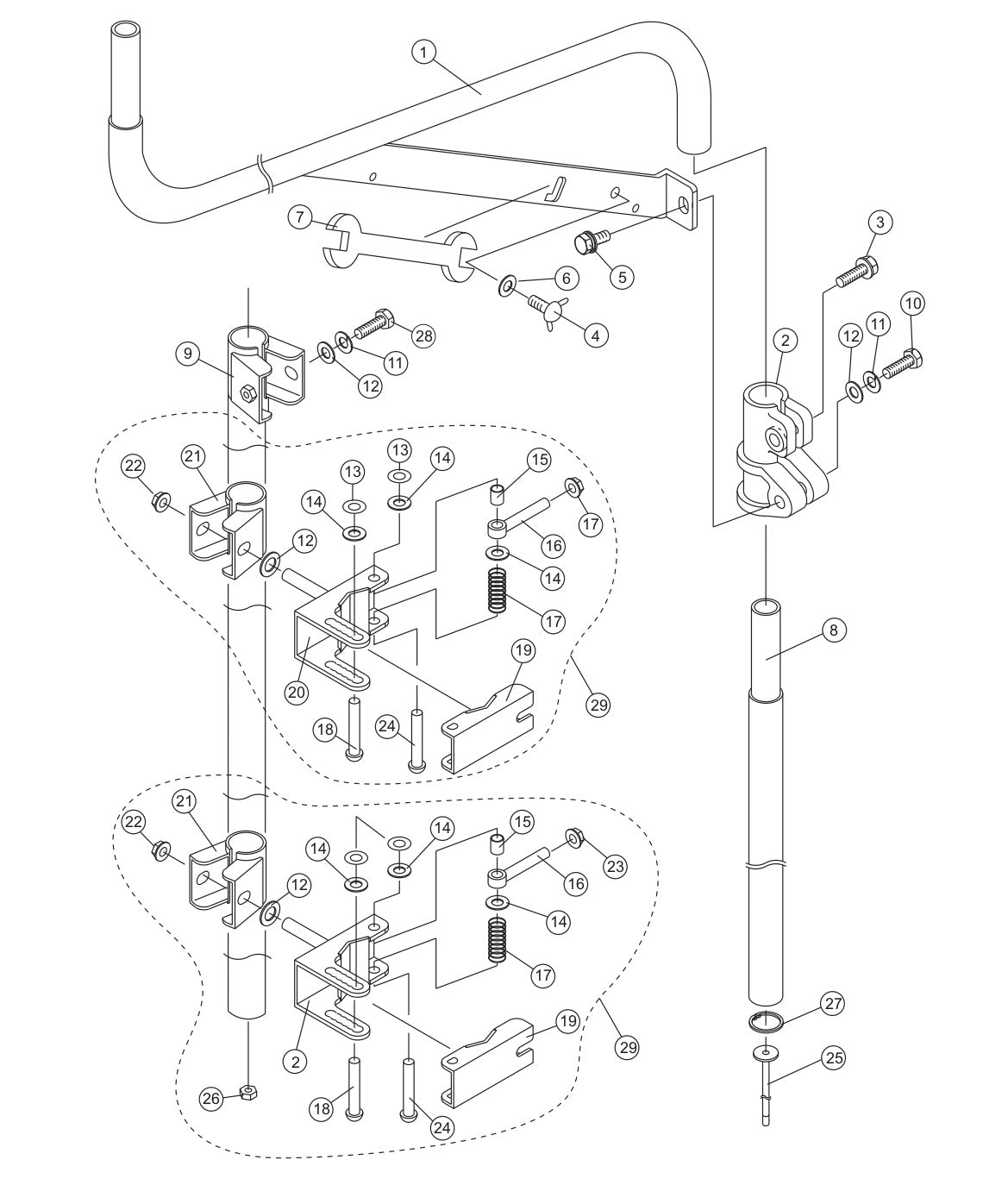 GB12BW/BS/BP Offset pole Assembly (GB12BS) Parts by Multiquip