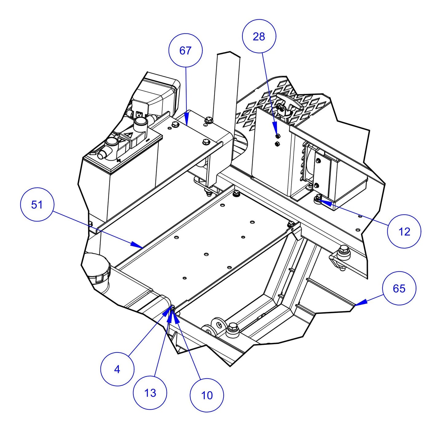 MSP455 (Pre 2021) Mainframe Assembly-3 Parts