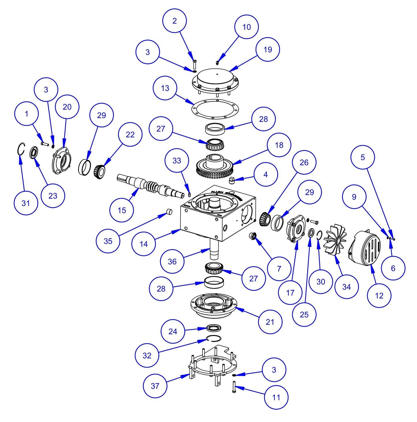 MSP455 (Pre 2021) Left Hand Gearbox Assembly Parts