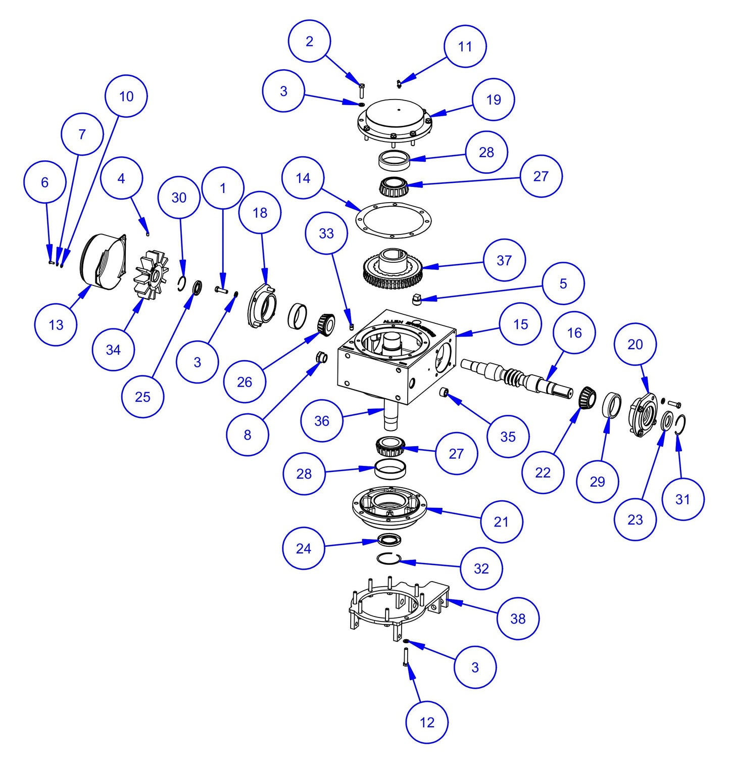 MSP455 (Pre 2021) Right Hand Gearbox Assembly Parts