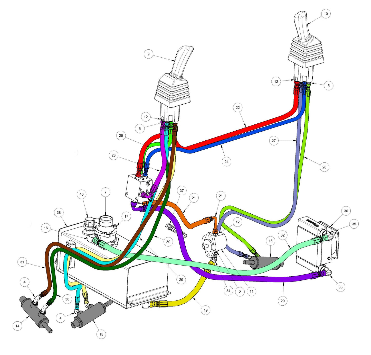 MSP455 (Pre 2021) Hydraulics Assembly-1 Parts