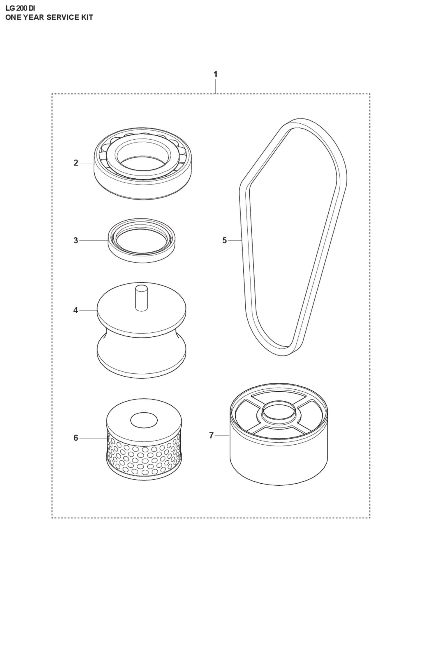 One Year Service kit Parts For LG 200 Diesel By Husqvarna