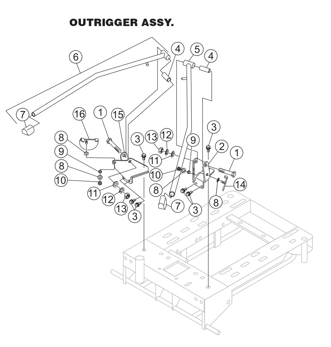 GB43SC GloBug Lighting System Outrigger Assembly Parts by Multiquip