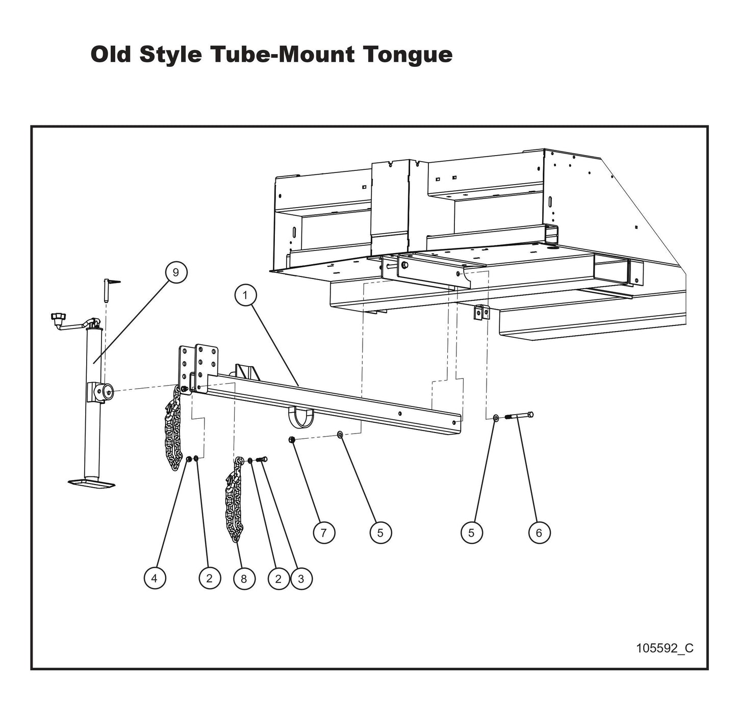 Old Style Tube-Mount Tongue Parts By Allmand