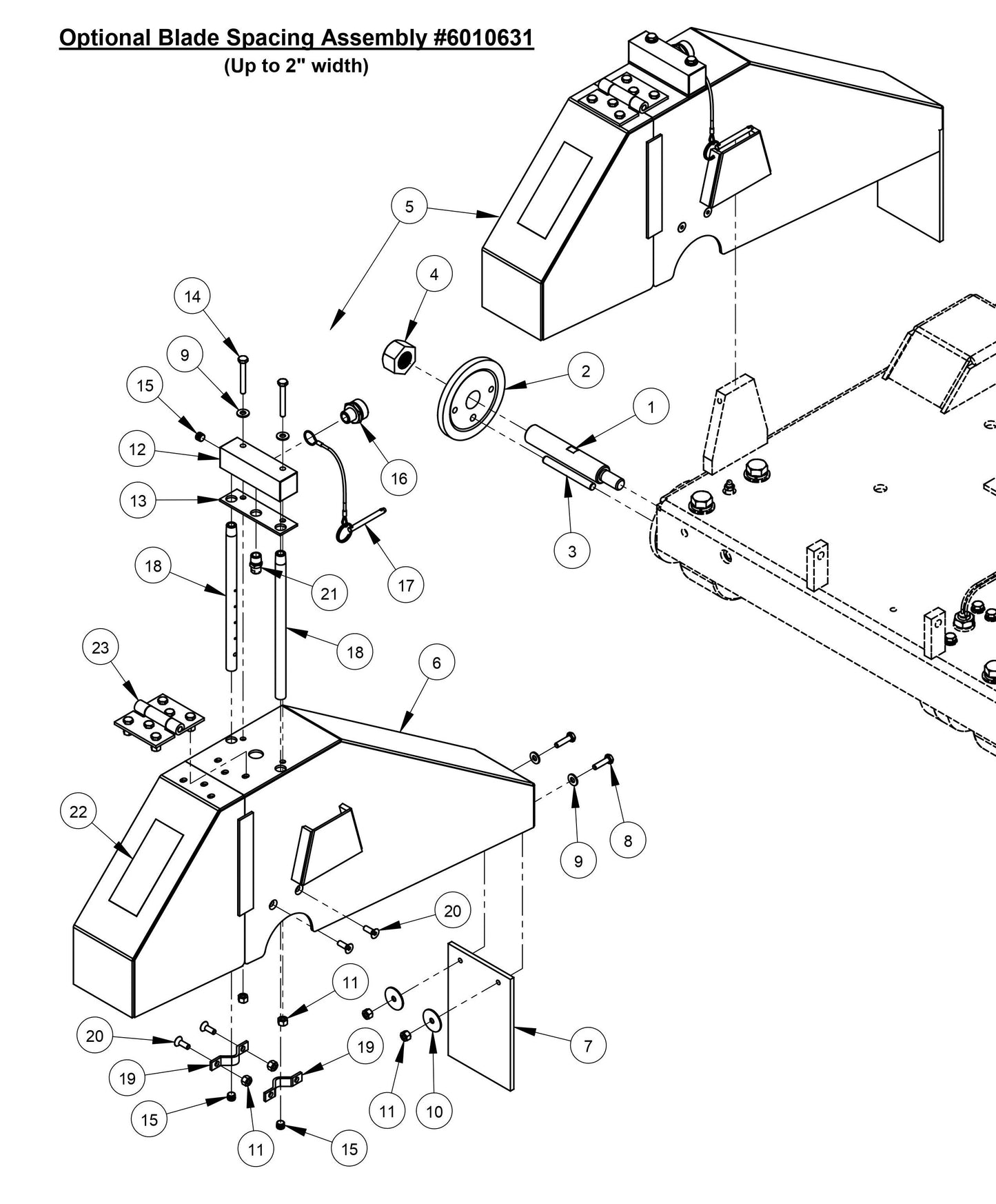 CC3728 Optional Blade Spacing Assembly (Up to 2'' Width)