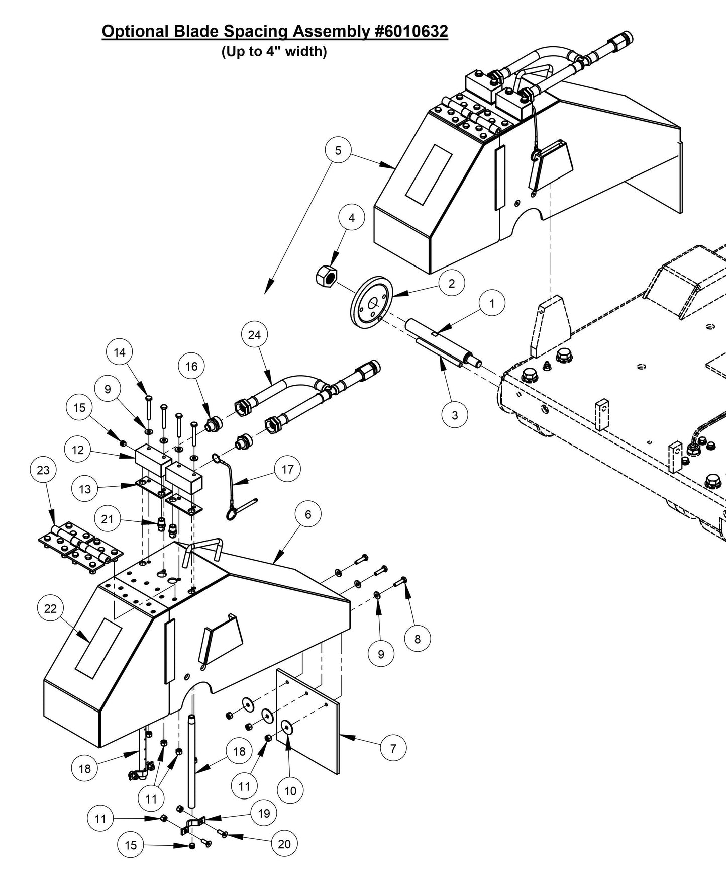 CC3700E Optional Blade Spacing Assembly (Up to 4'' Width)