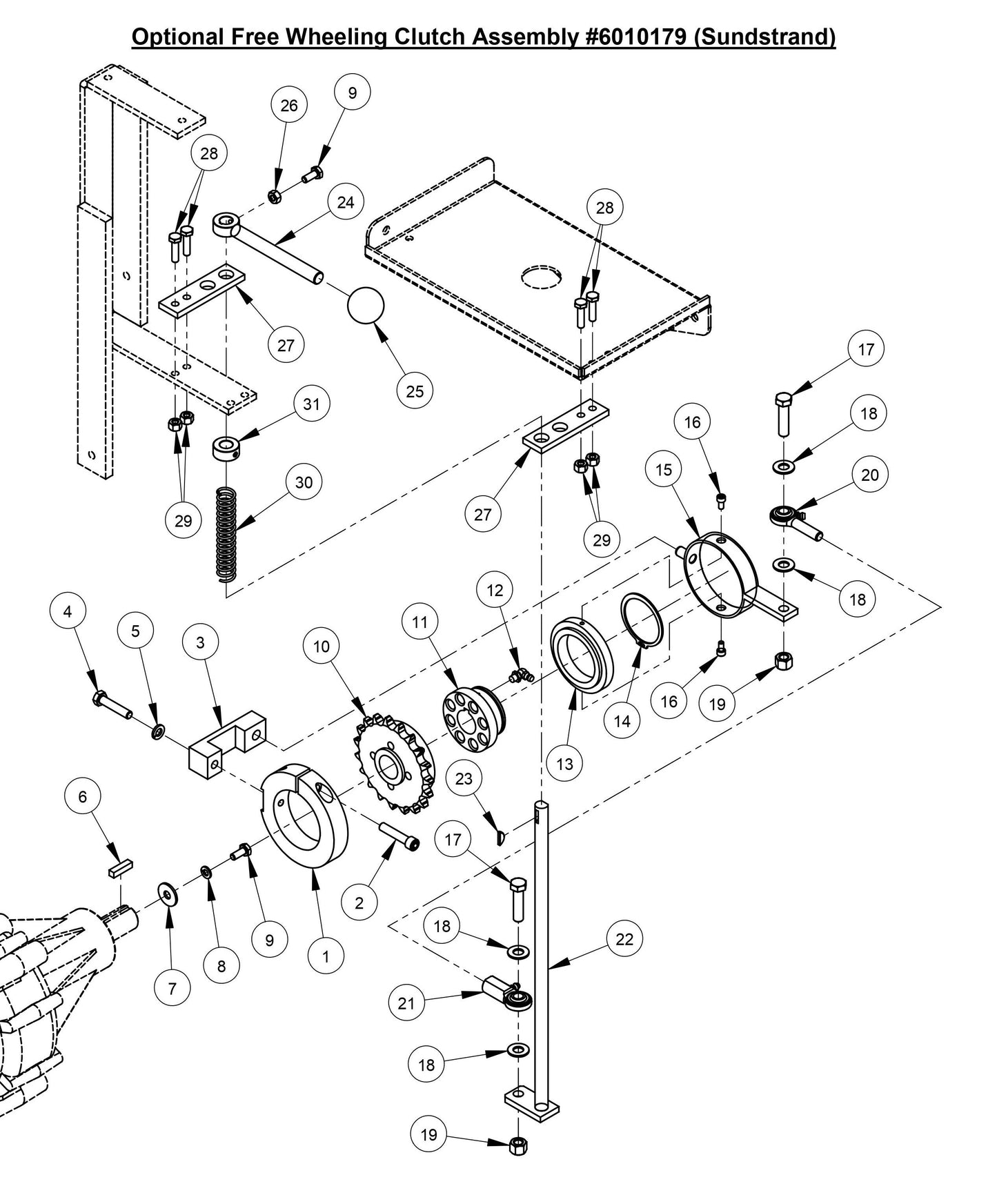 CC3728 Optional Free Wheeling Clutch Assembly
