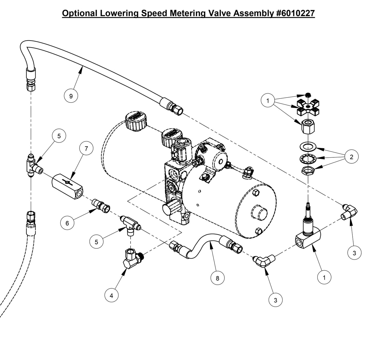 CC3700TE Optional Lowering Speed Metering Valve Assembly