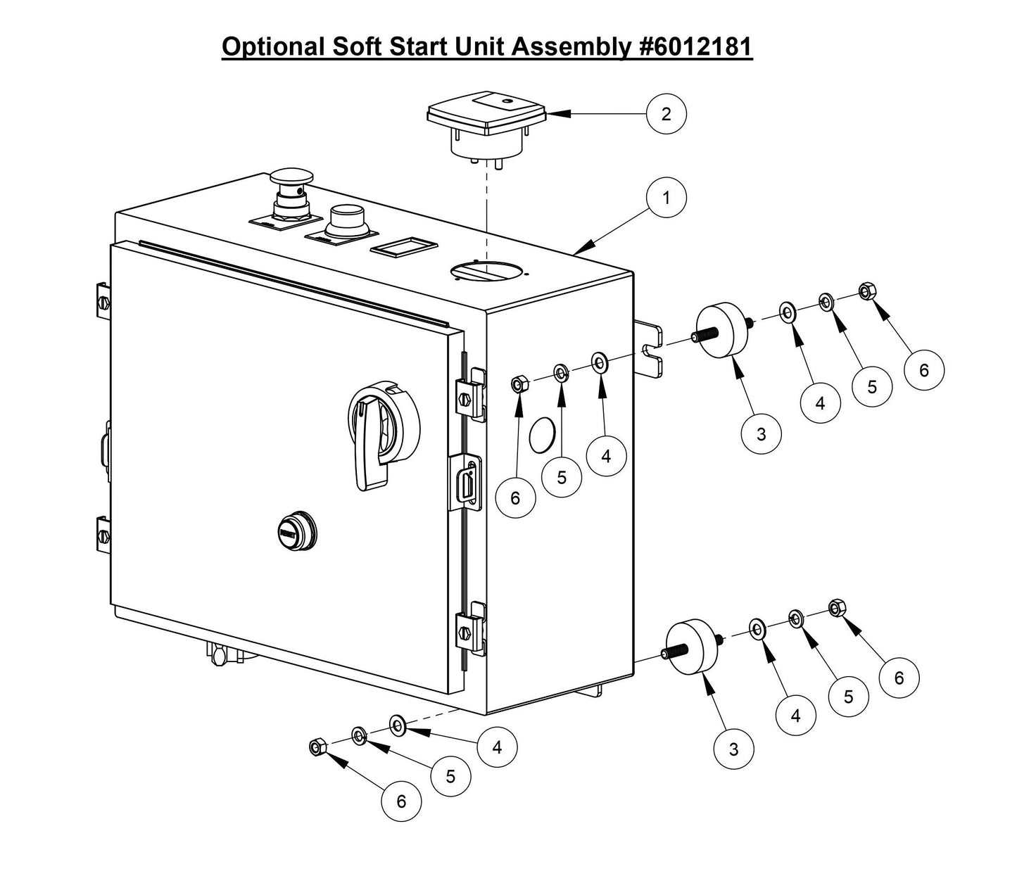CC3700E Optional Soft Start Unit Assembly (For 25HP Motor)