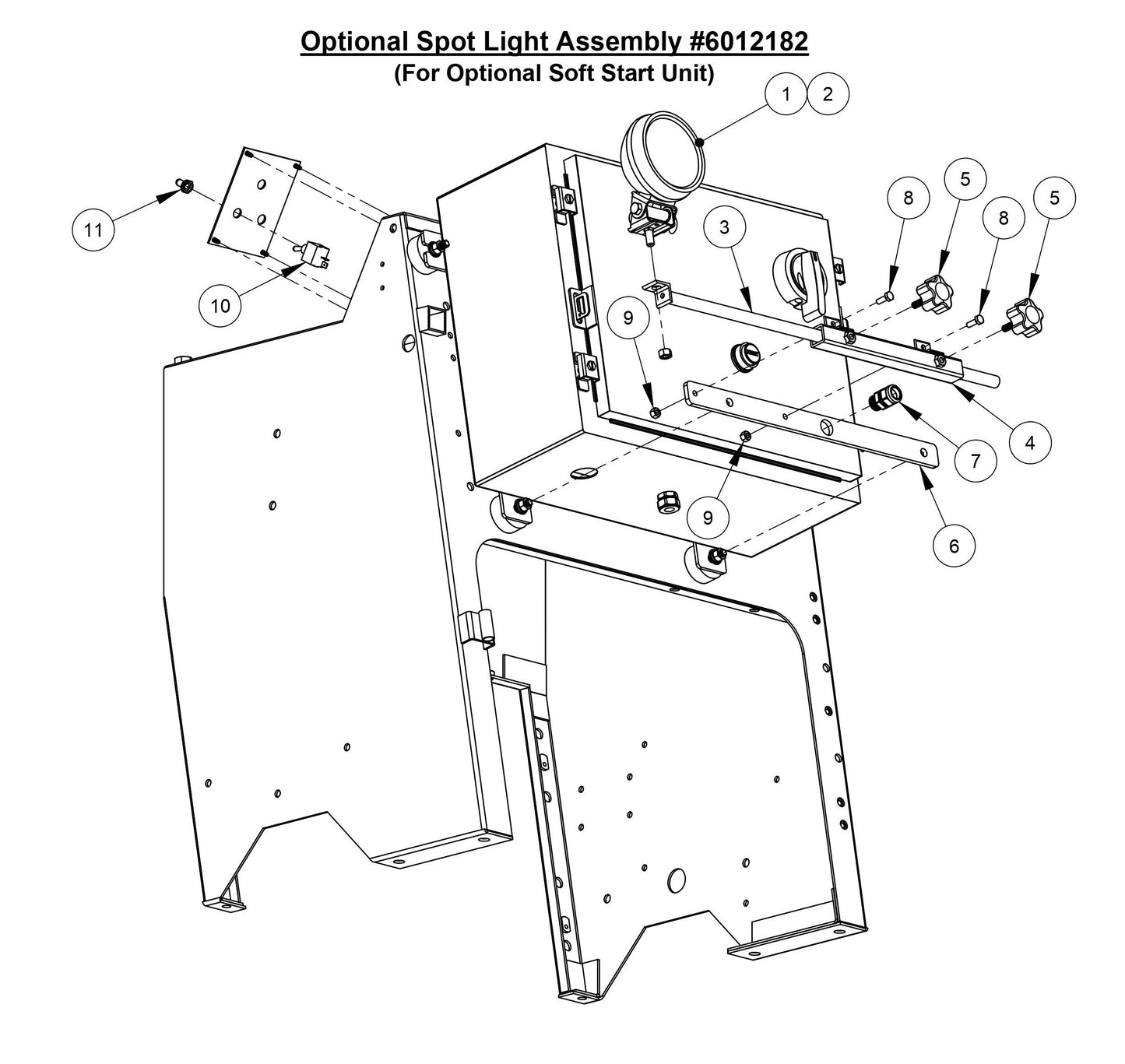 CC3700E Optional Spot Light Assembly (For Optional Soft Start Unit)
