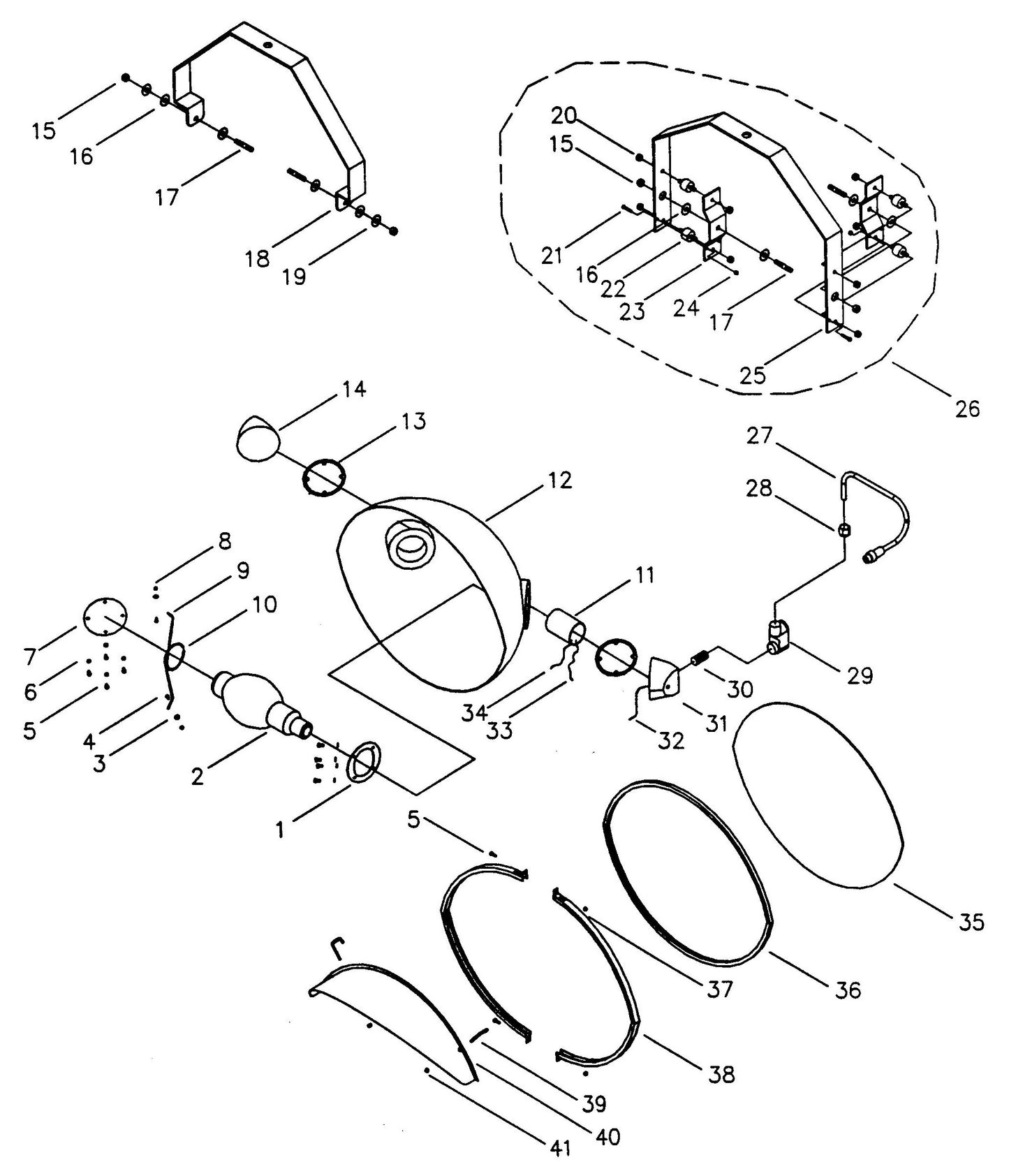 Port-A-Lite 1250W2 & 2500W4 - SHO1000 Metallic Vapor Lamp Assembly Parts By Allmand