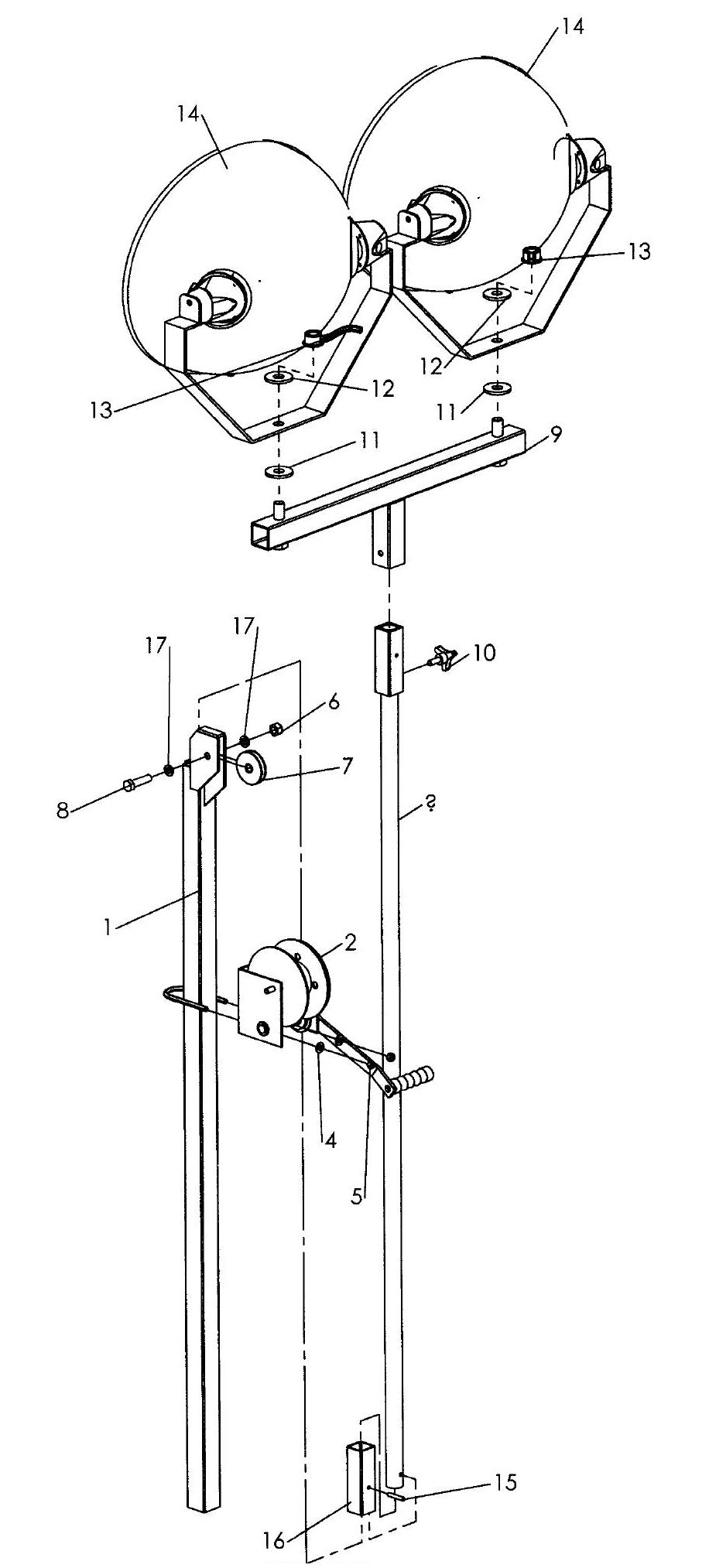 Port-A-Lite 1250W2 & 2500W4 - PAL 2500W4 Tower Assembly Parts By Allmand