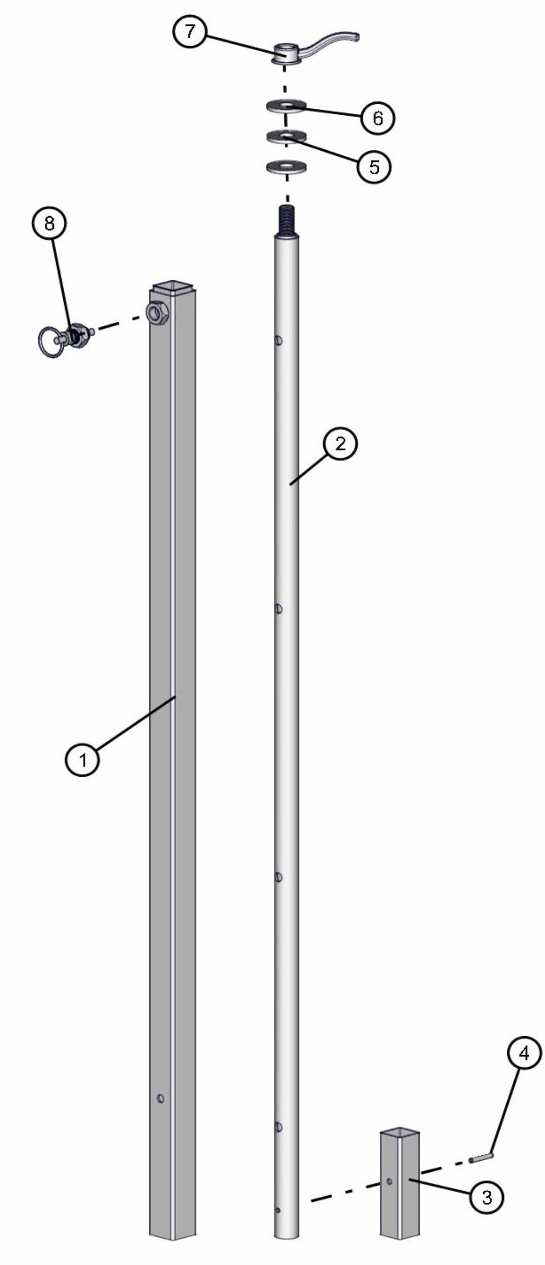 Port-A-Lite AS3000 - Mast Sections Assembly Parts By Allmand