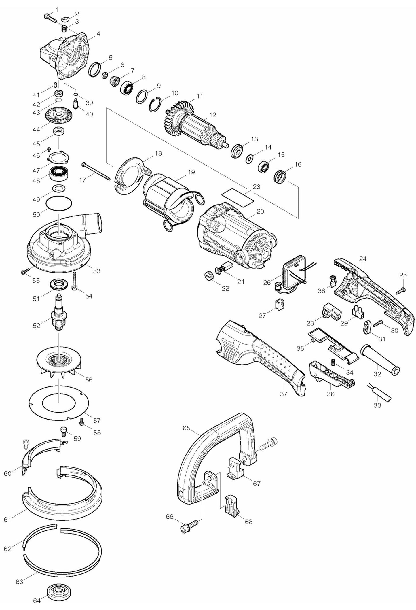 PC5000C Concrete Planer Assembly parts BY Makita