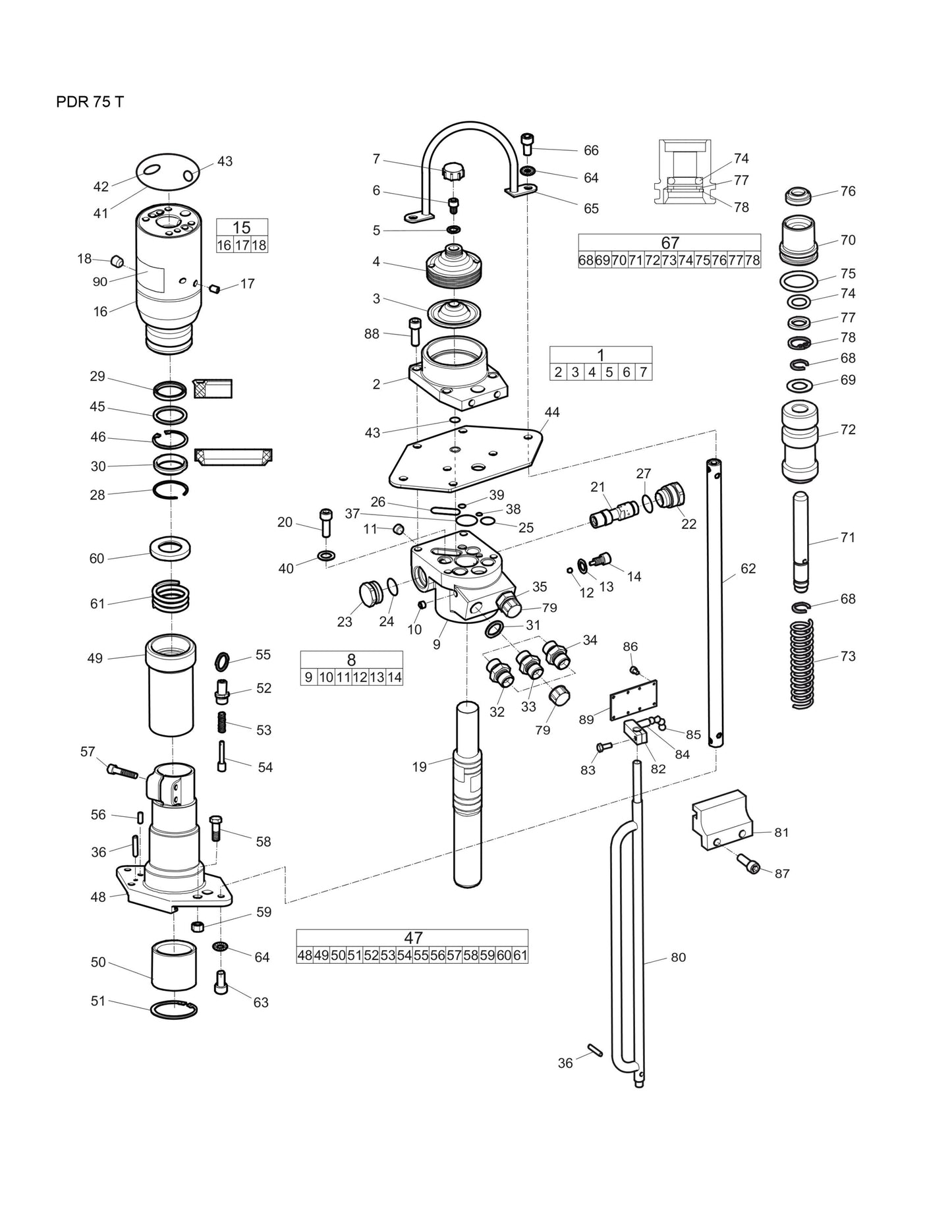 PDR 75 T Hydraulic Post Drivers Parts By Chicago Pneumatics