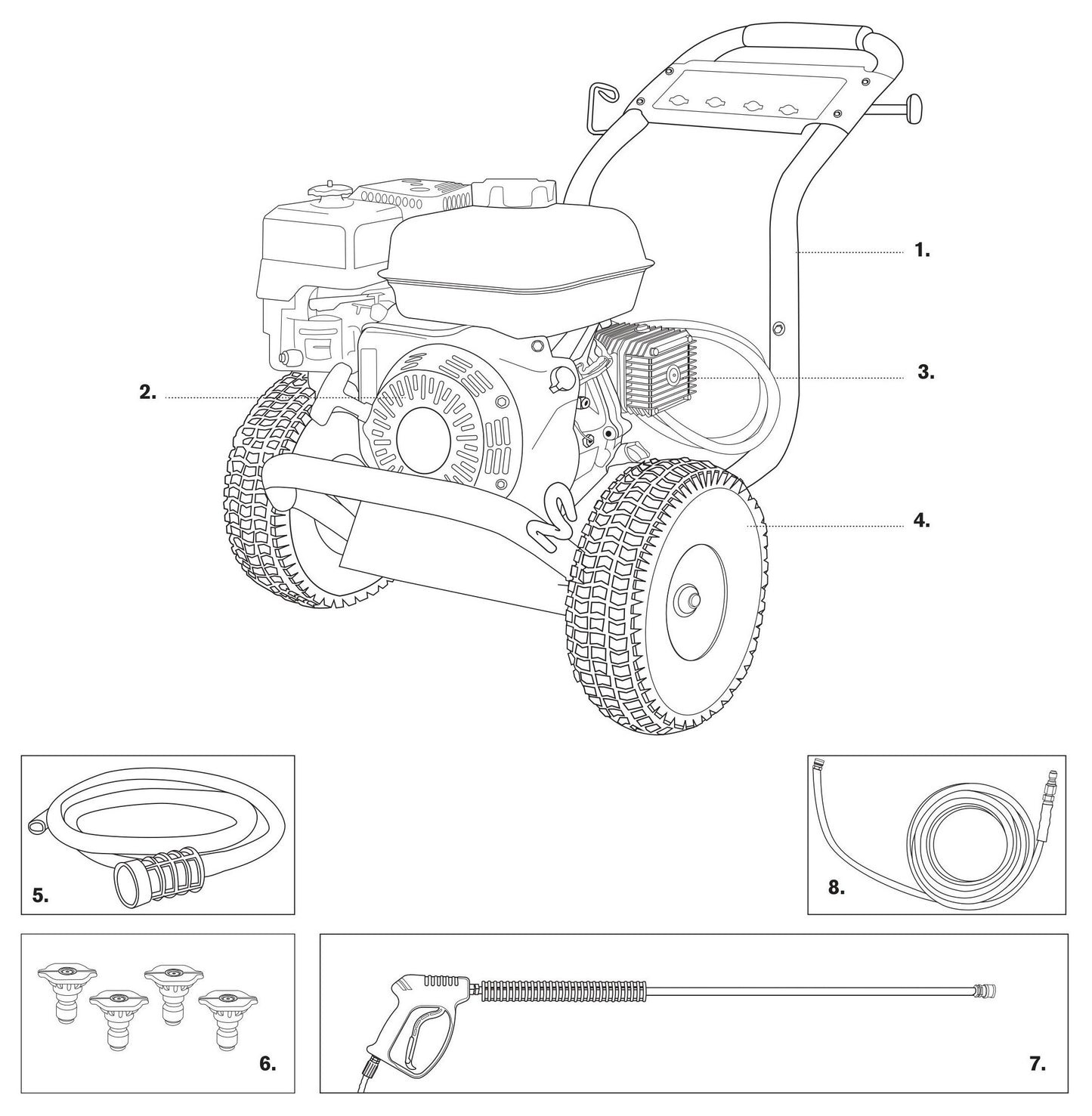 BE PE-4013HWPSGEN Pressure Washer Assembly Parts by BE Power Equipment