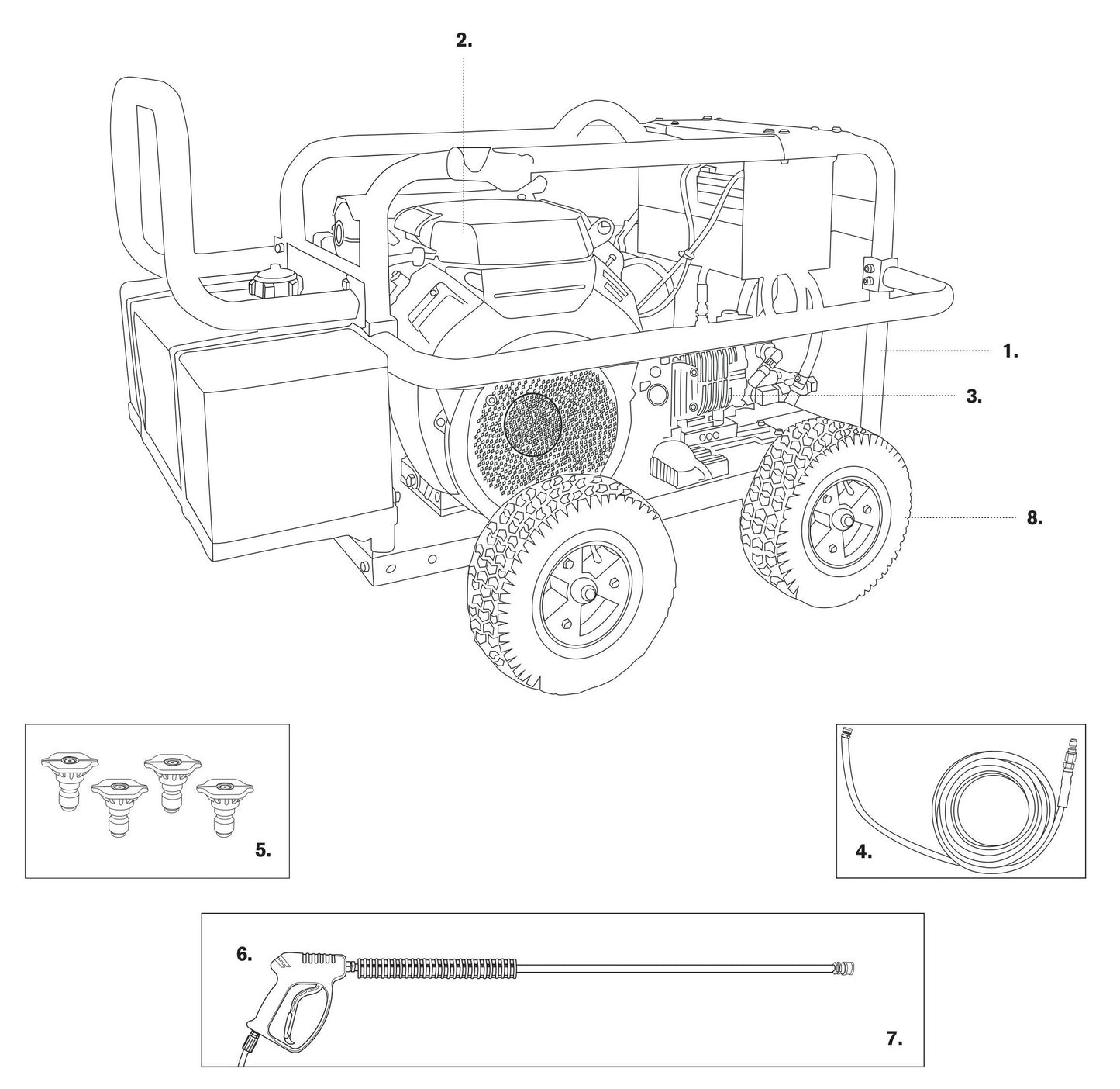 BE PE-5024HWEBCOM Pressure Washer Assembly-1 Parts by BE Power Equipment