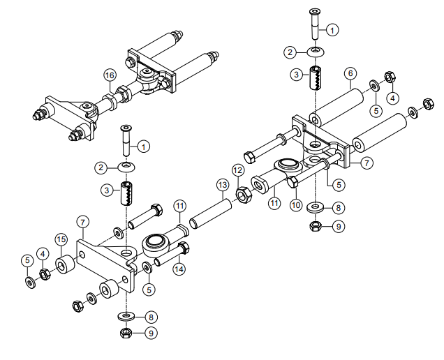 AAAA RX1575- Pendulum Support Assembly Parts By Multiquip