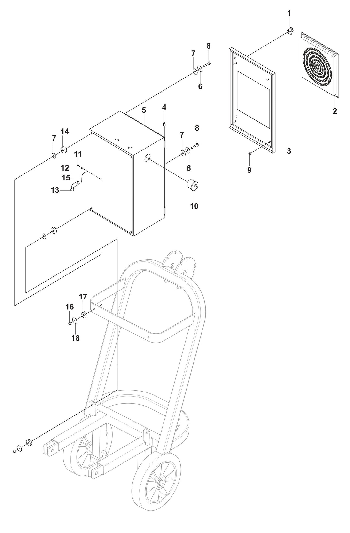 PG 530 (Upto Serial 1208-3) Electrical Box Externals Assembly Parts