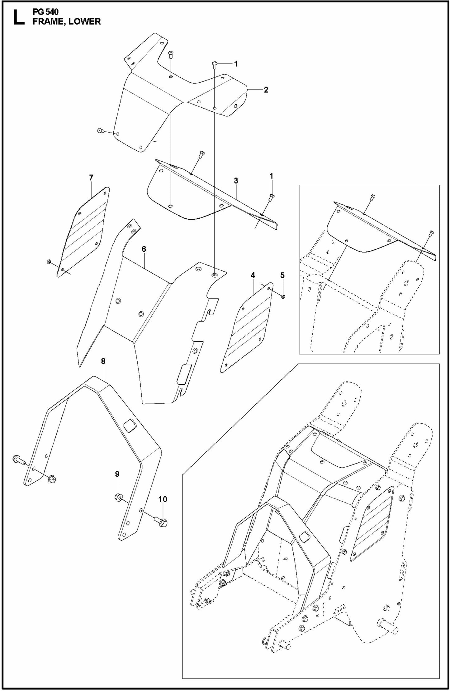 PG 540 2.2 kW Frame, Lower Assembly Parts
