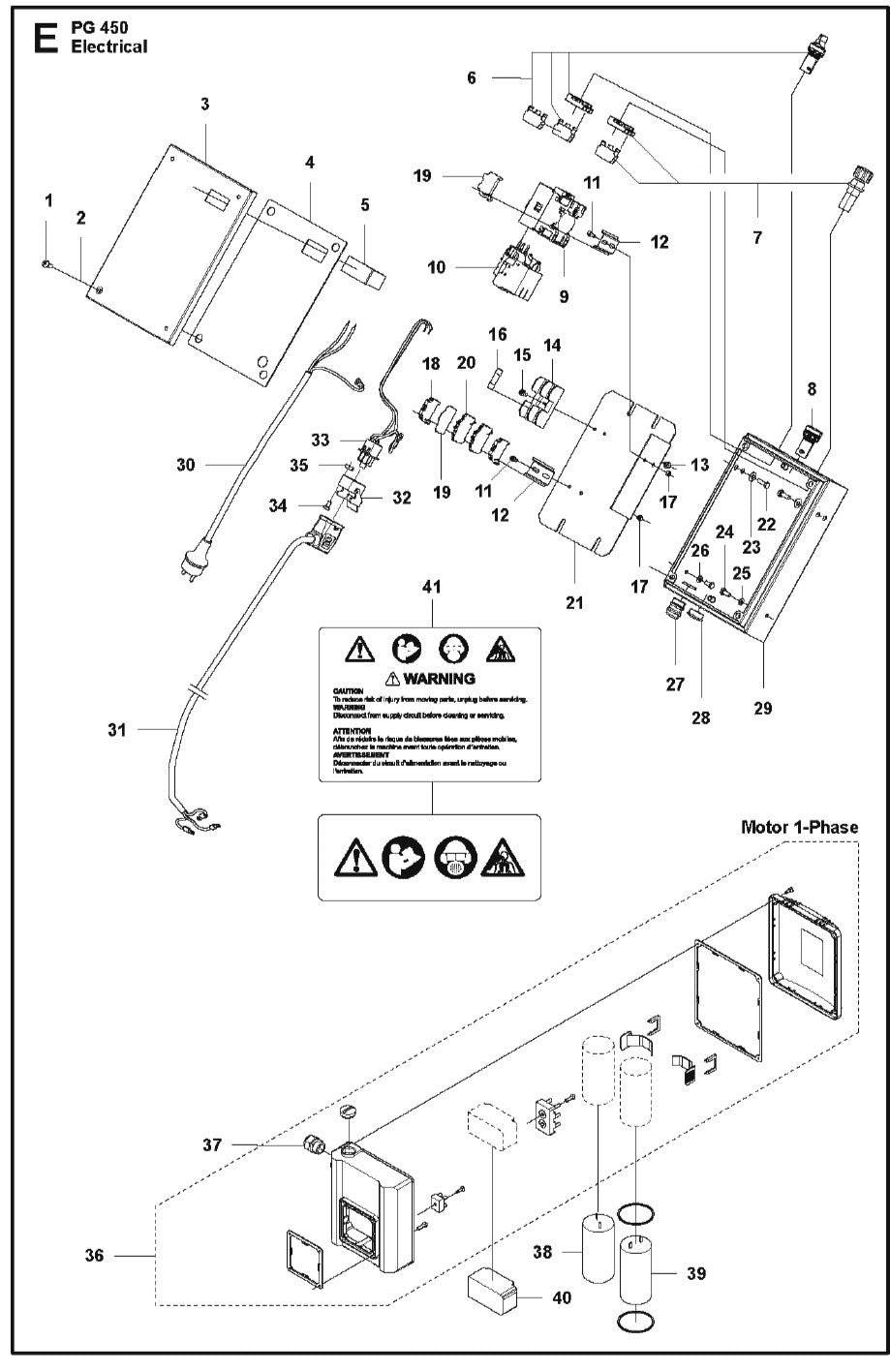 Electrical Parts for PG 450 2018-02 By Husqvarna