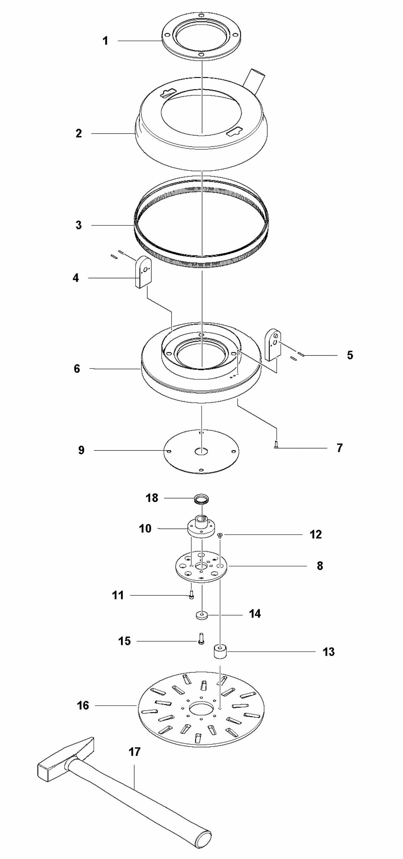 PG 400 v.4 Grinding Head Assembly Parts By Husqvarna
