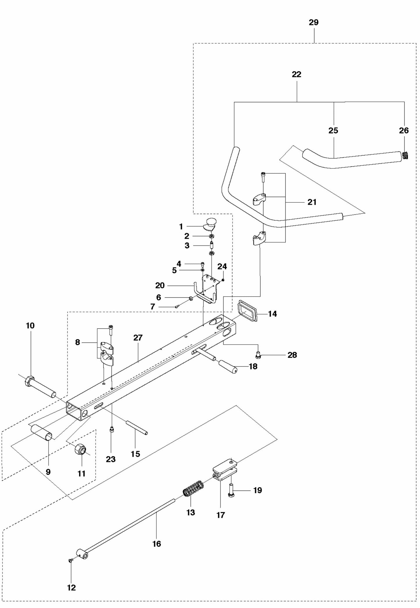 PG 680 RC Handle Assembly Parts By Husqvarna