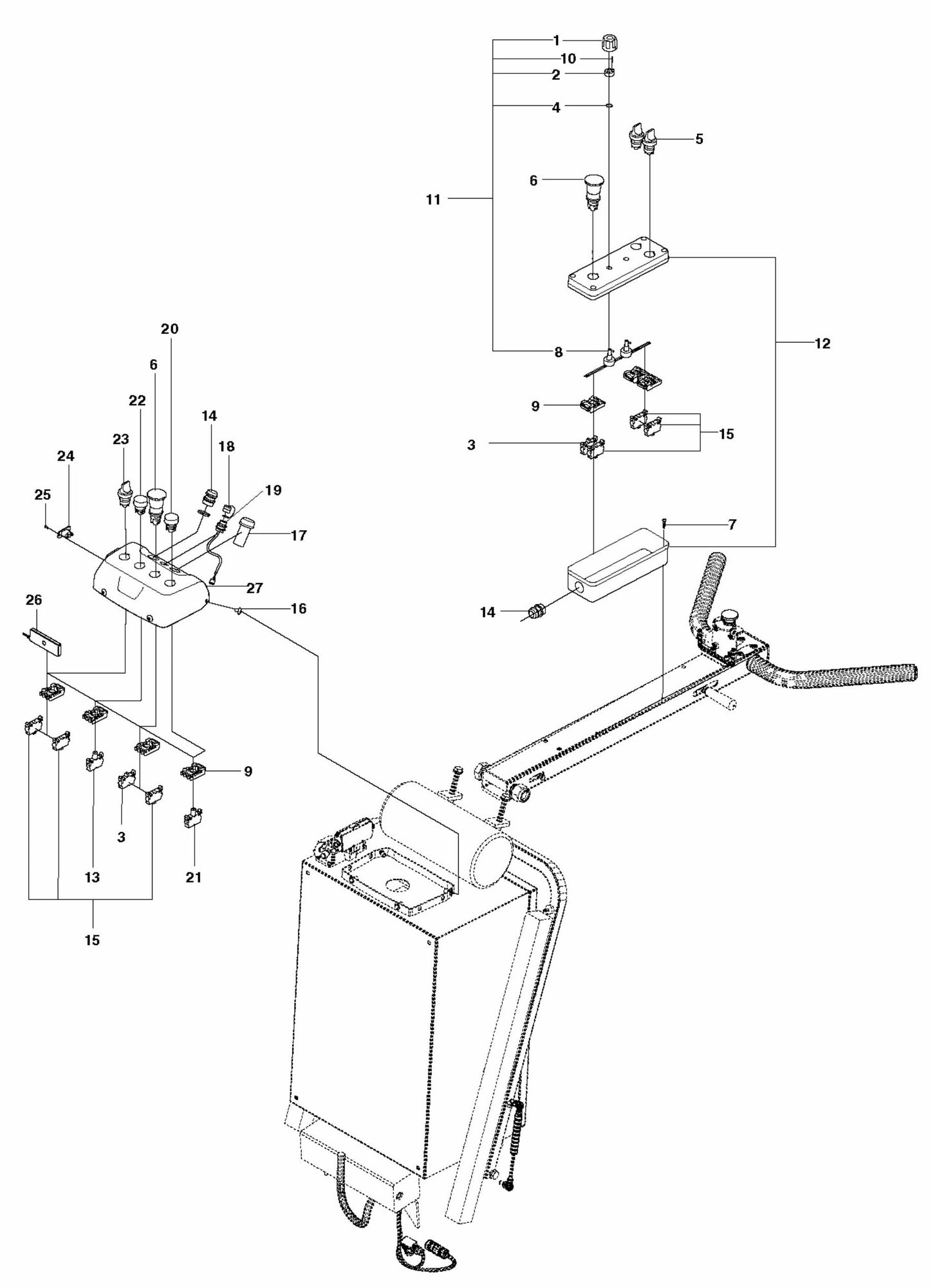 PG 680 RC Controls Assembly Parts By Husqvarna