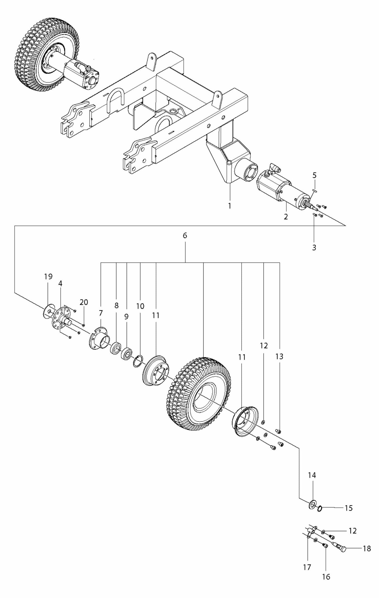 PG 820 RC Wheels And Tires Assembly Parts By Husqvarna
