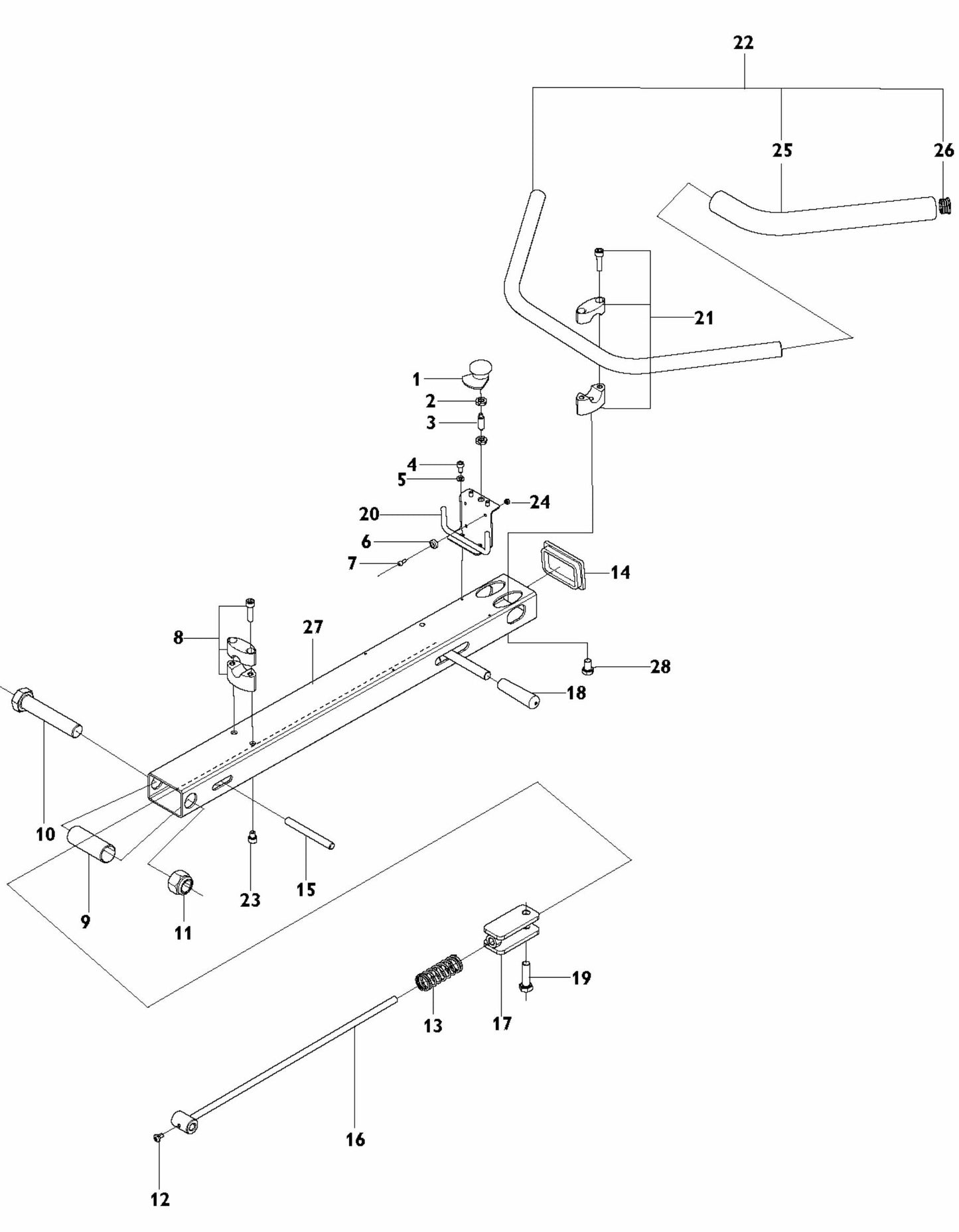PG 820 RC Handle Assembly Parts By Husqvarna