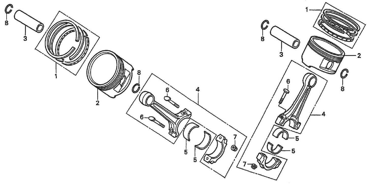 Honda GX620TXF2 Engine Piston Connecting Rod Assembly Parts For SP2 CE13H20 SCE13H20 SCE20H20 By Multiquip