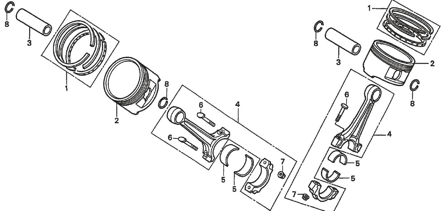 Honda GX620TXF2 Engine Piston Connecting Rod Assembly Parts For SP2 Street Pro Series By Multiquip