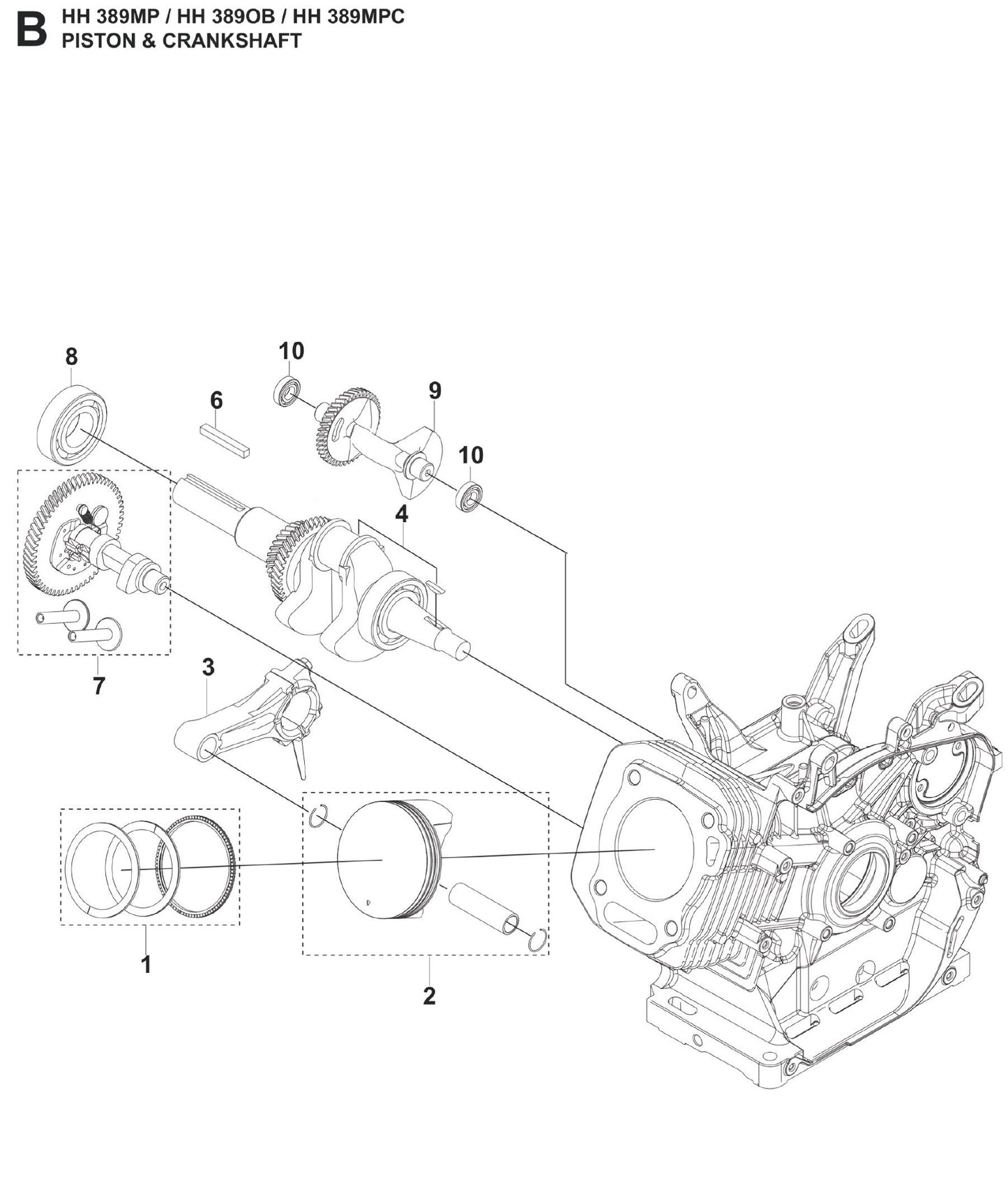 Piston And Crankshaft Parts For FS400 LV S By Husqvarna