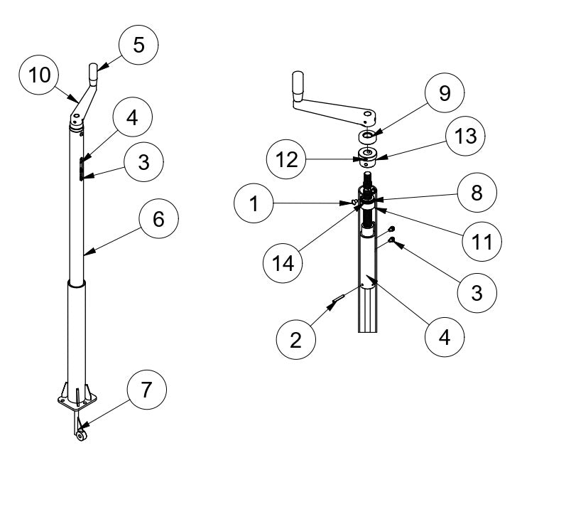 MP215, MP235 Mechanical Pro Riders Pitch Control Assembly Parts by Allen Engineering