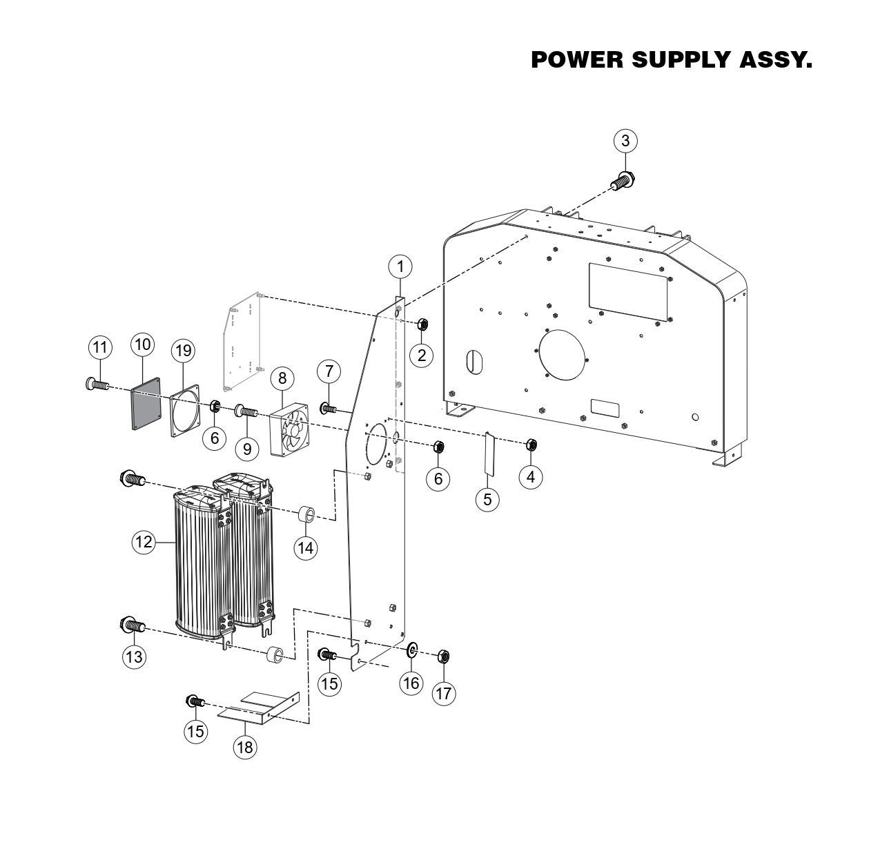 GBX GloBug Lighting System Power Supply Assembly Parts by Multiquip