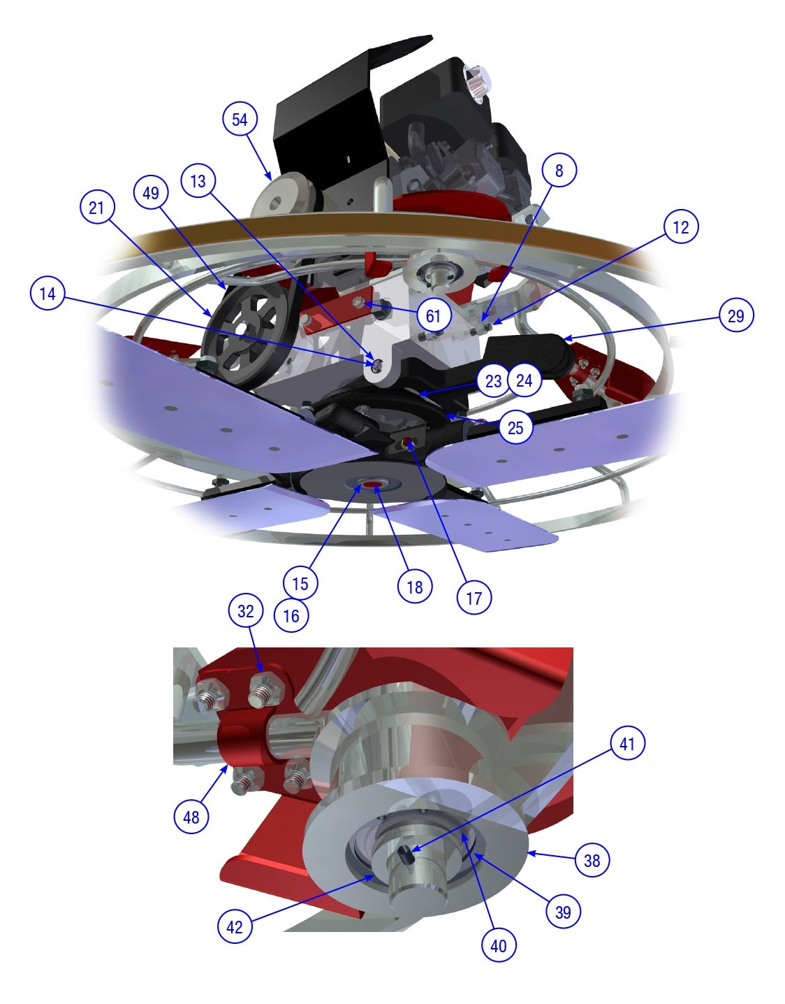 PRO430E / PRO436 / PRO436E / PRO436TC / PRO446 / PRO446TC Power Unit, 436, Edging Assembly Parts-2 By Allen Engineering