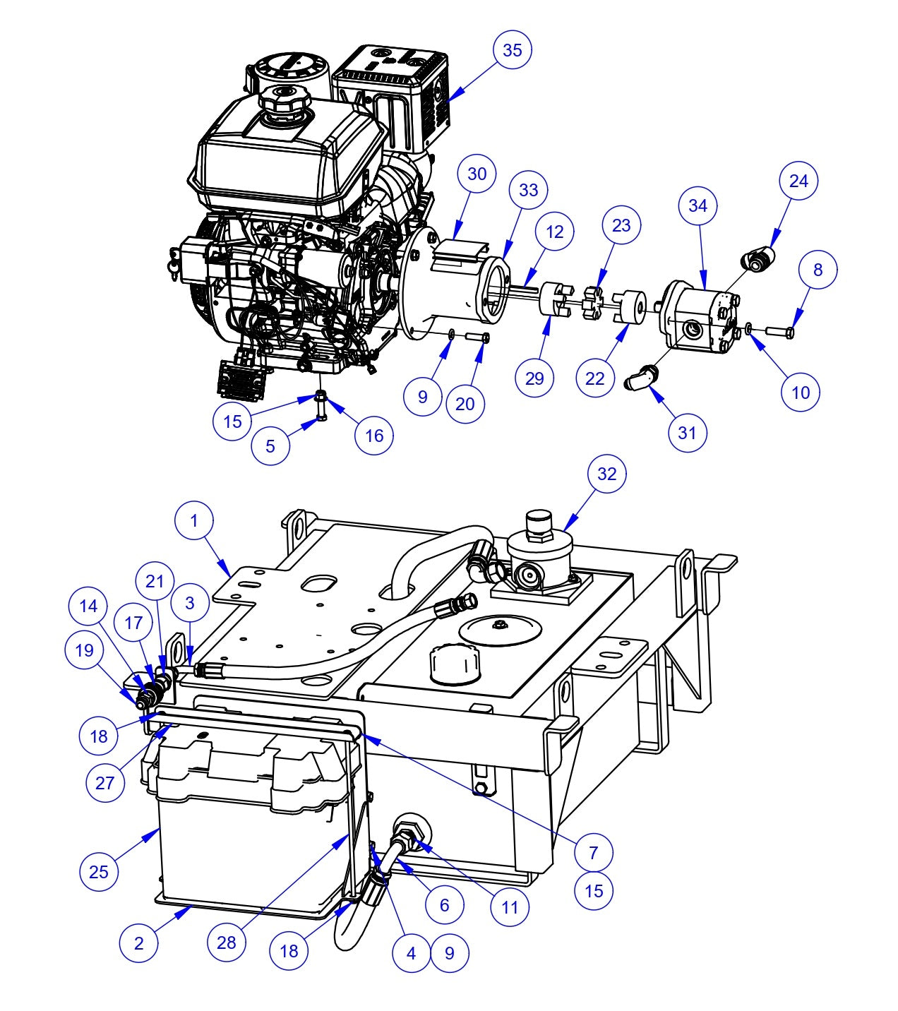 VLP2424 Power Unit Assembly Parts by Allen Engineering