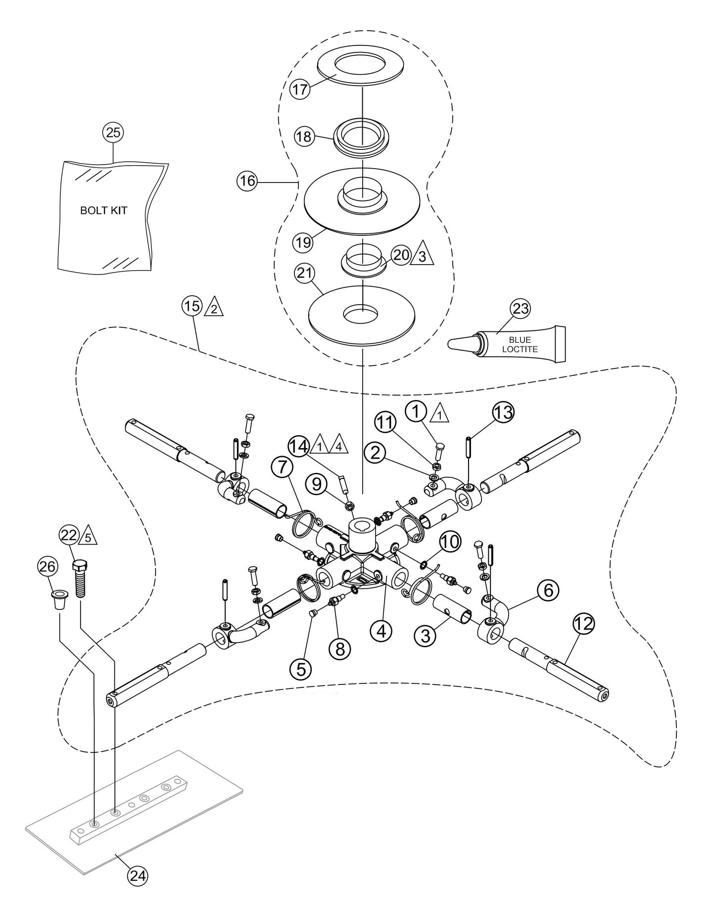 PRO36, PRO45 Spider Assembly Parts by Multiquip Whiteman