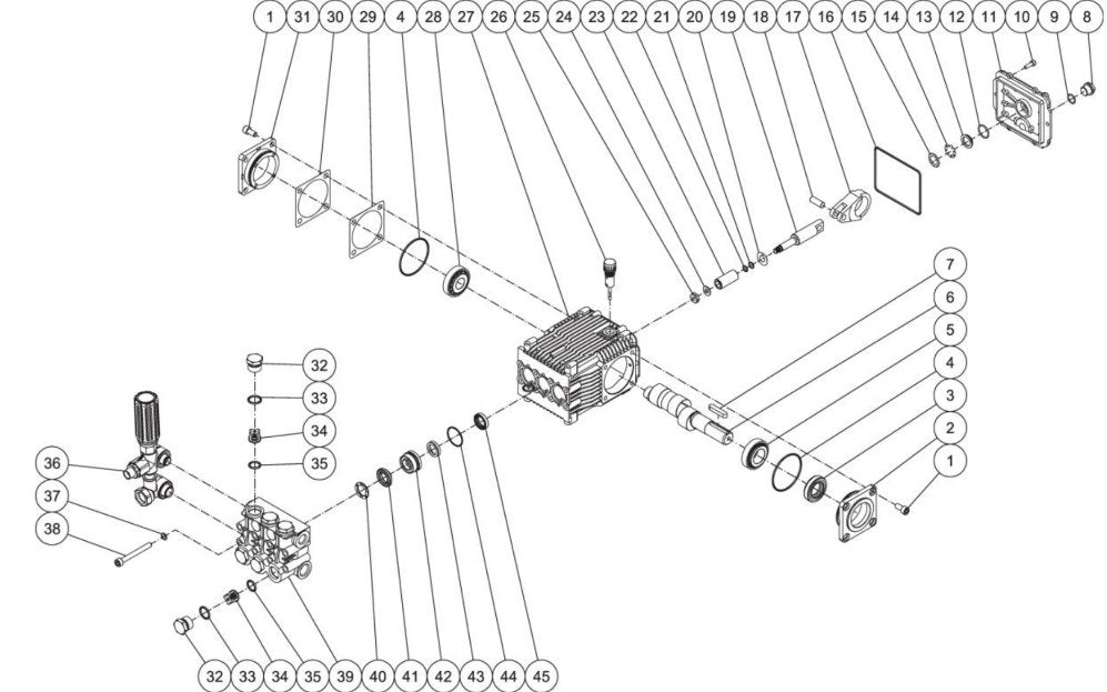 CBA-2504, CBA-3003, CBA-3004, CBA-3504, CBA-4004, JCW-2504, JCW-3003, JCW-3004, JCW-3504, JCW-4004, CMB-4004-0MLB Pump Assembly Parts By Mi-T-M