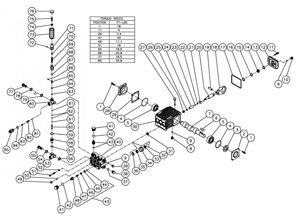 CBA-2504, CBA-3003, CBA-3004, CBA-3504,  CW-2504, CW-2504,  CW-3004, CW-3004, JCW-3003 Pump Assembly Parts By Mi-T-M