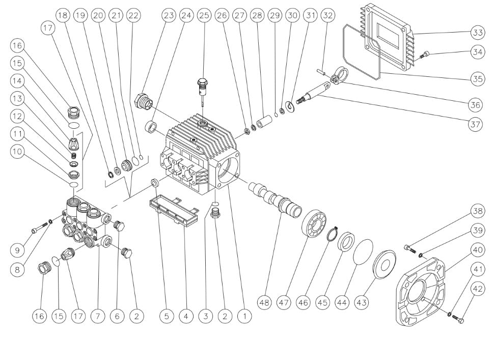 CD-2003-0MHH/1MHC/1MVC/2MHC/2MVC Pump Assembly Parts By Mi-T-M