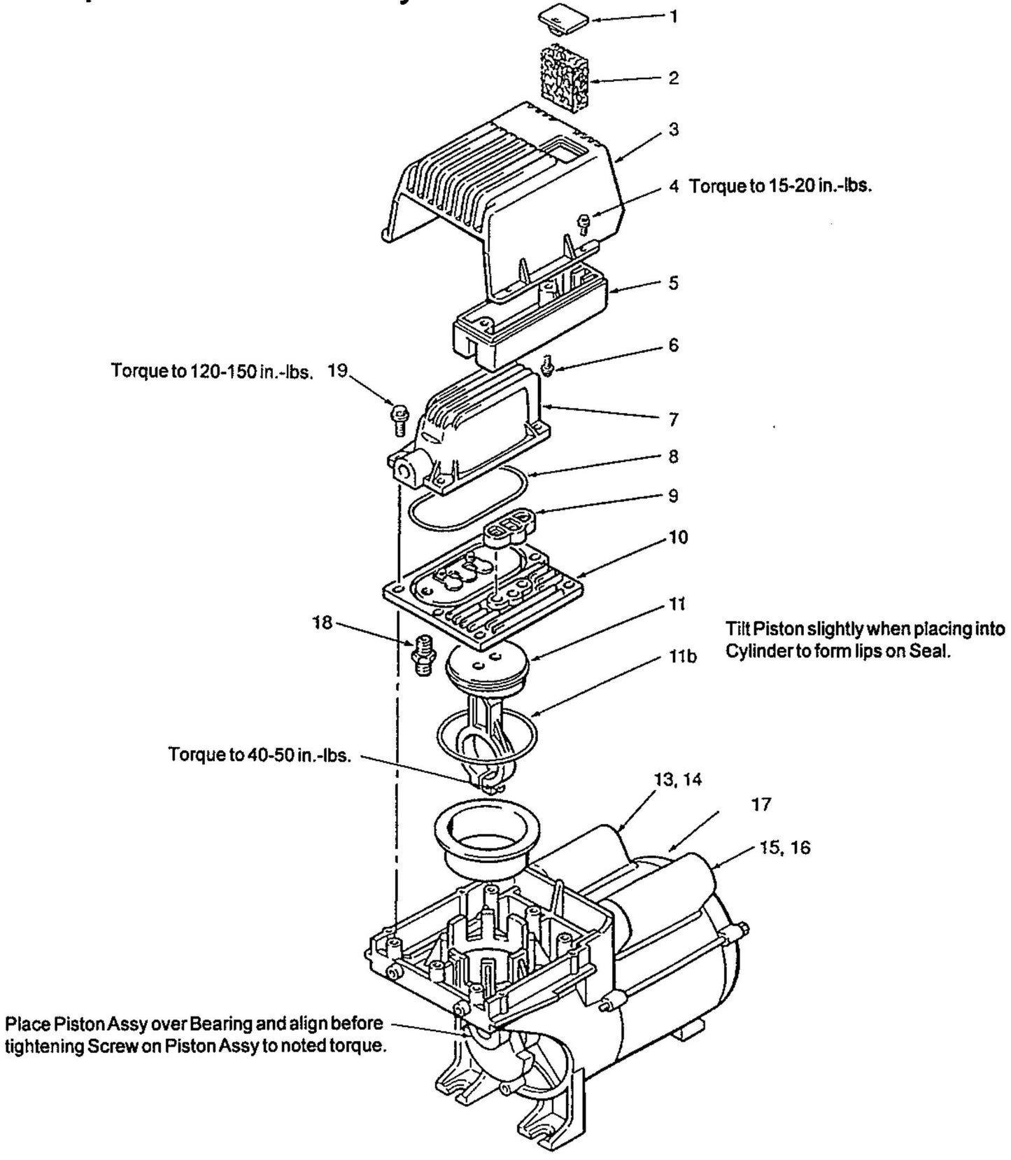 Pump Assembly Parts For MAC2000 Air Compressor By Makita