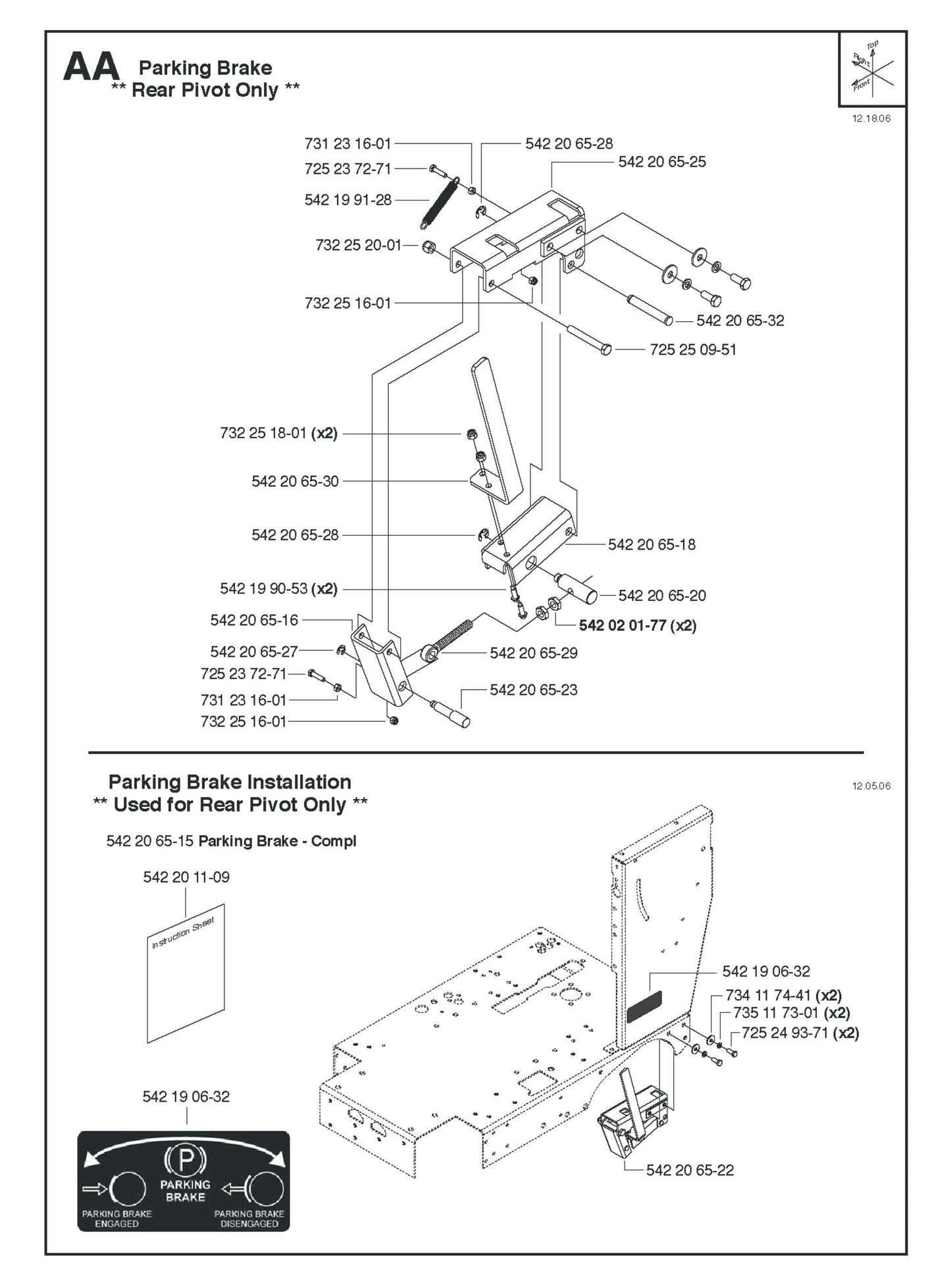Parking Brake Parts for FS4800 D By Husqvarna