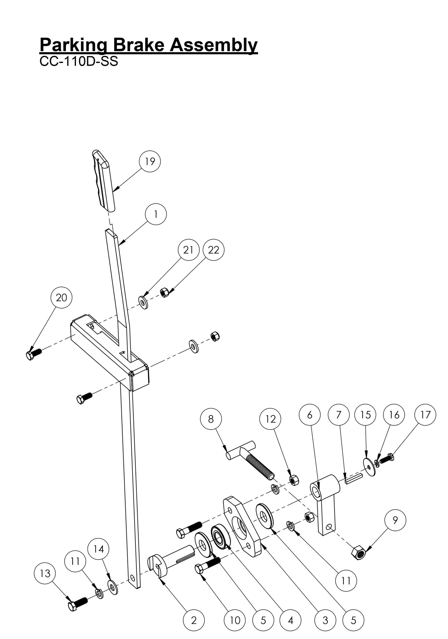 CC-110D-SS / CC-110D-DC Parking Brake Assembly Parts