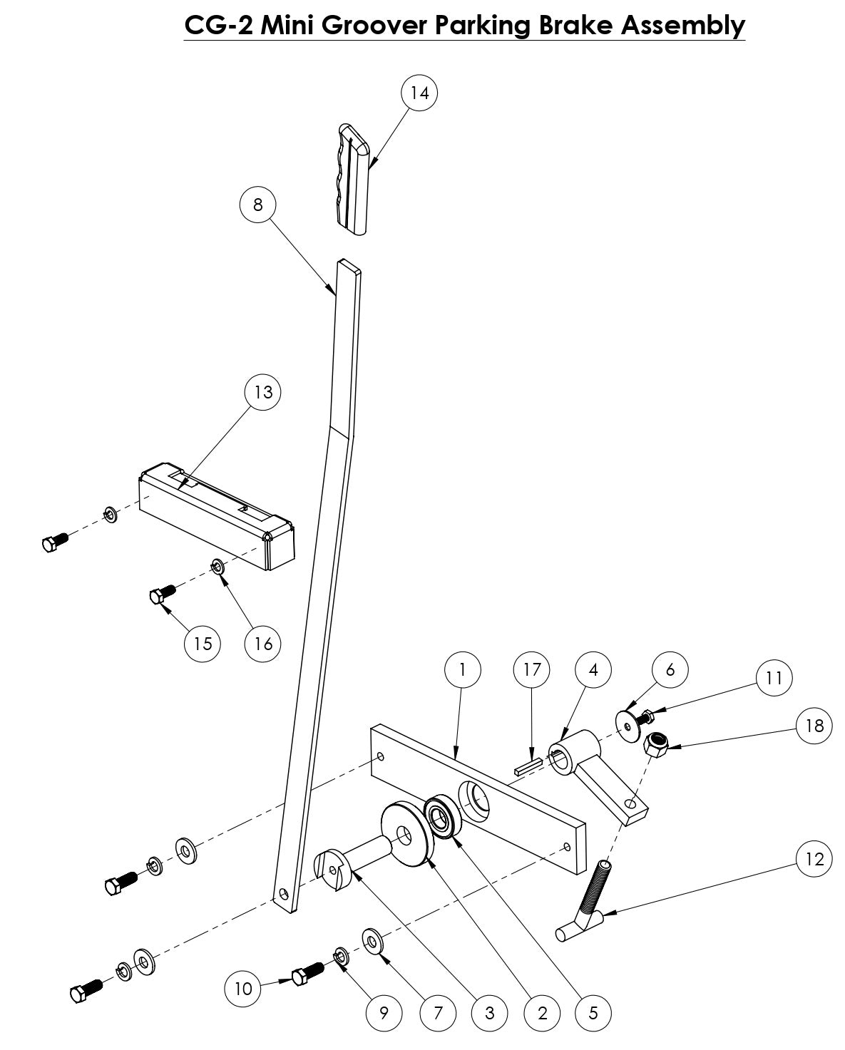 CG-2 (Electric) Mini Groover Parking Brake Assembly