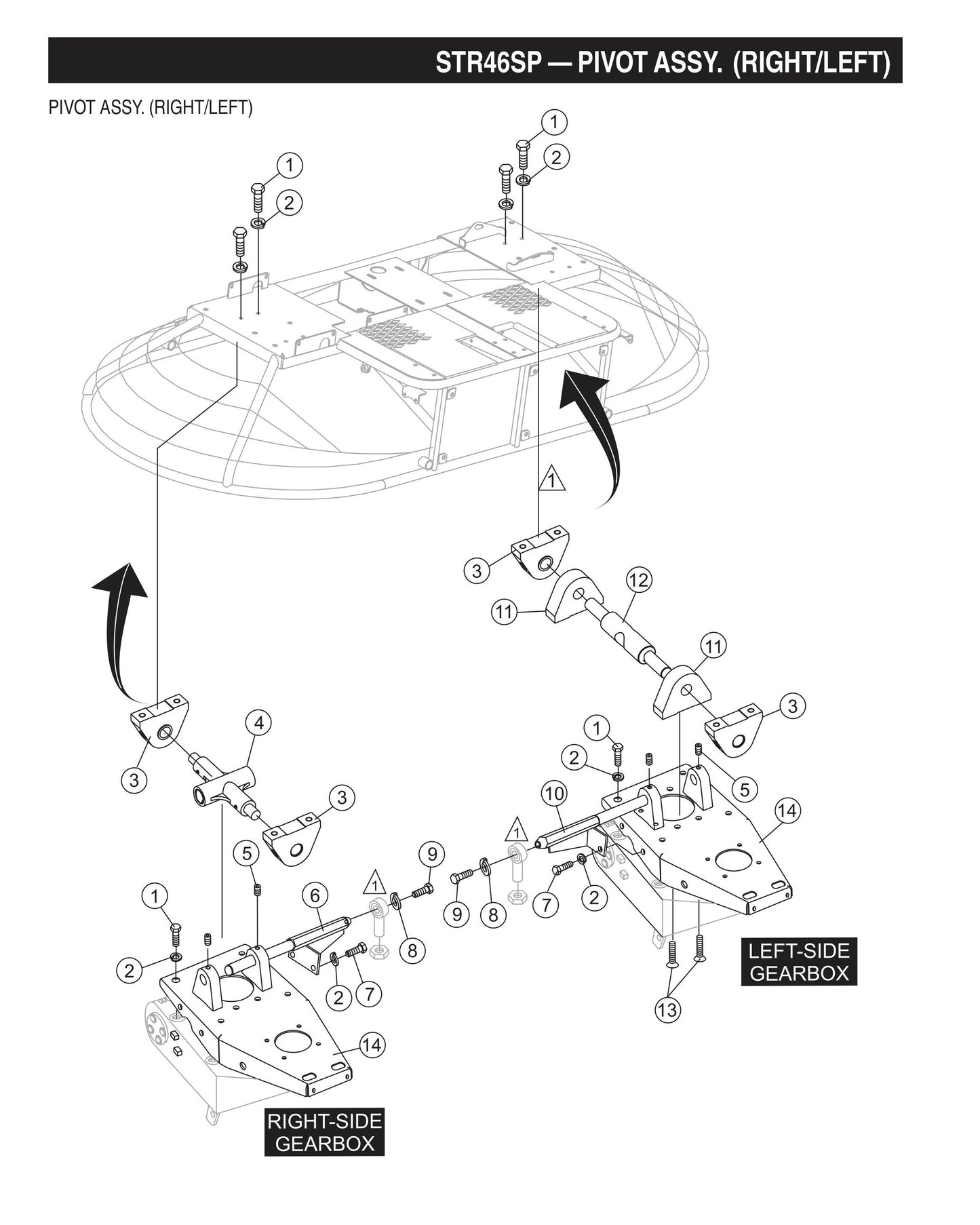 STR46SP STOW-Pivot Assembly (Right/Left)