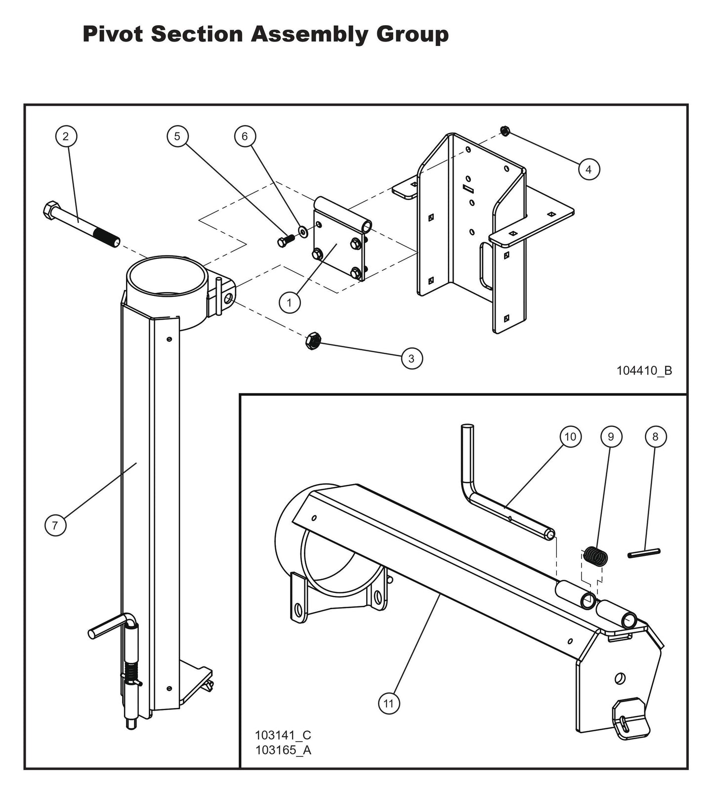 Pivot Section Assembly Group Parts By Allmand