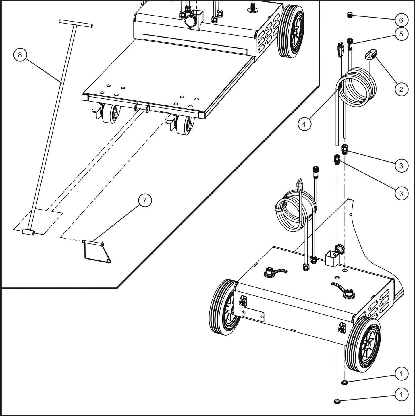 Port-A-Lite 2000 & 2500- PAL2500 Base Assembly Group (3 of 3) Parts By Allmand