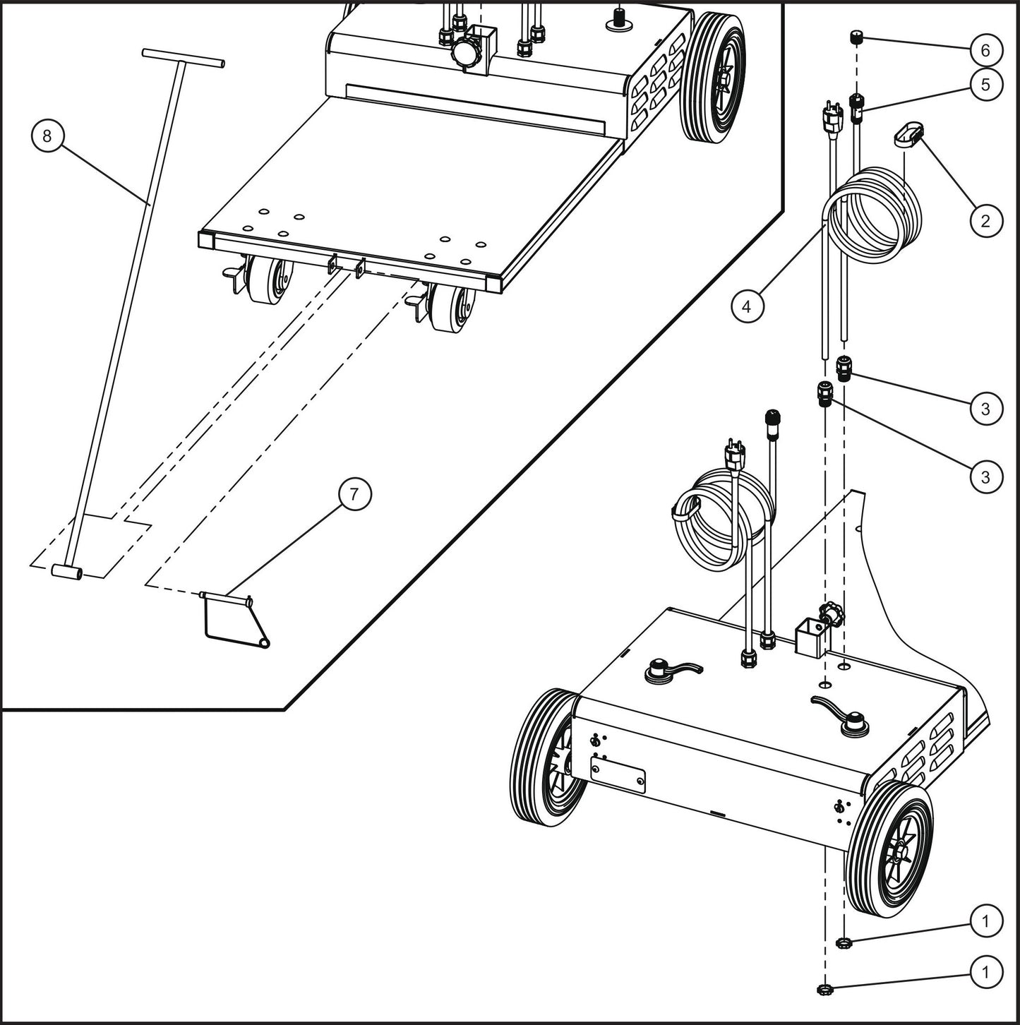 Port-A-Lite 2000 & 2500- PAL2000 Base Assembly Group (3 of 3) Parts By Allmand