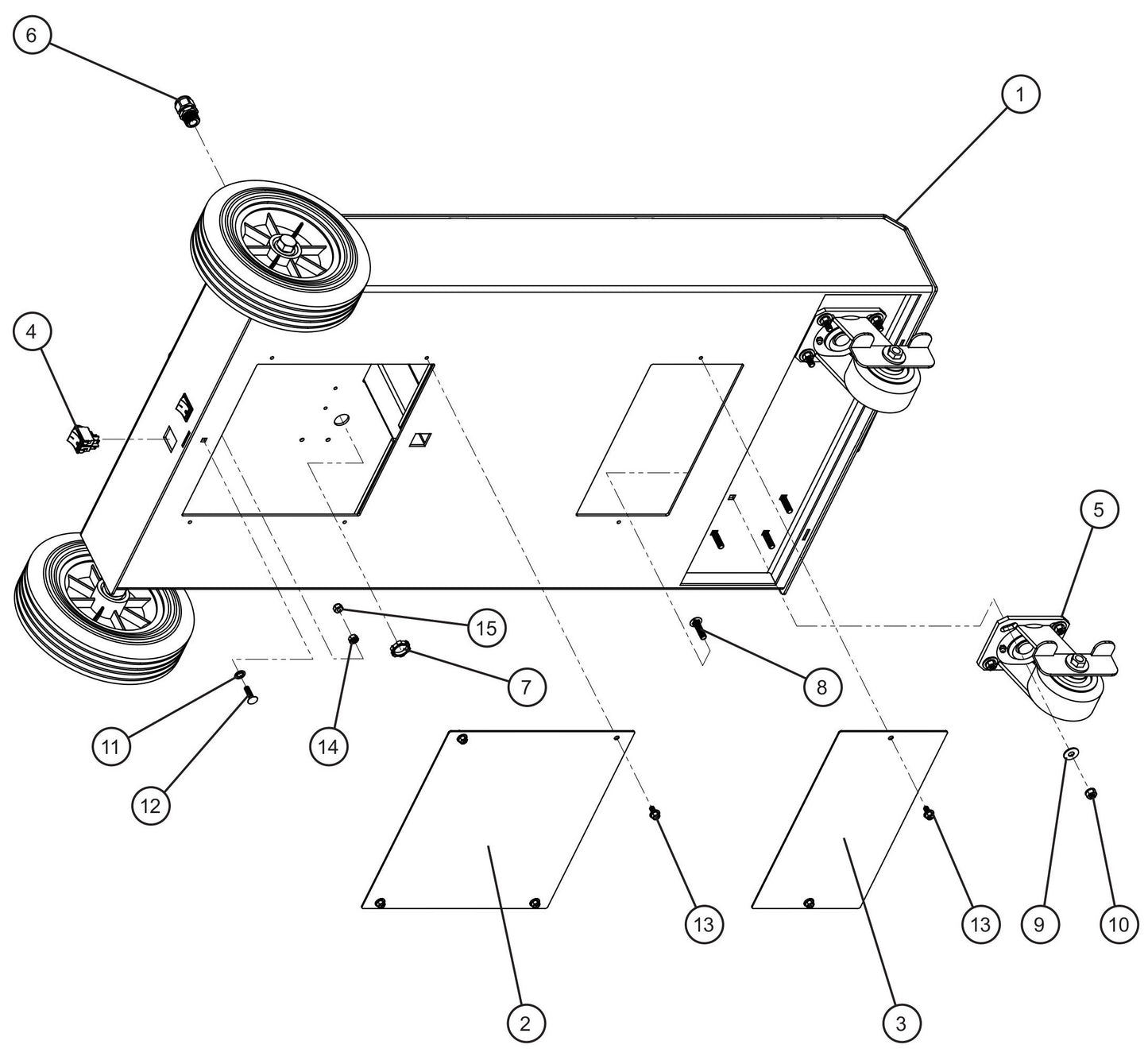 Port-A-Lite Single LED 50-60Hz Dual Lamp LED Base Assembly Group (2 of 3) Parts by Allmand